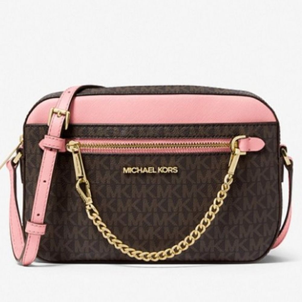 MICHAEL Michael Kors Powder Blush Jet Set Large Logo Crossbody Bag